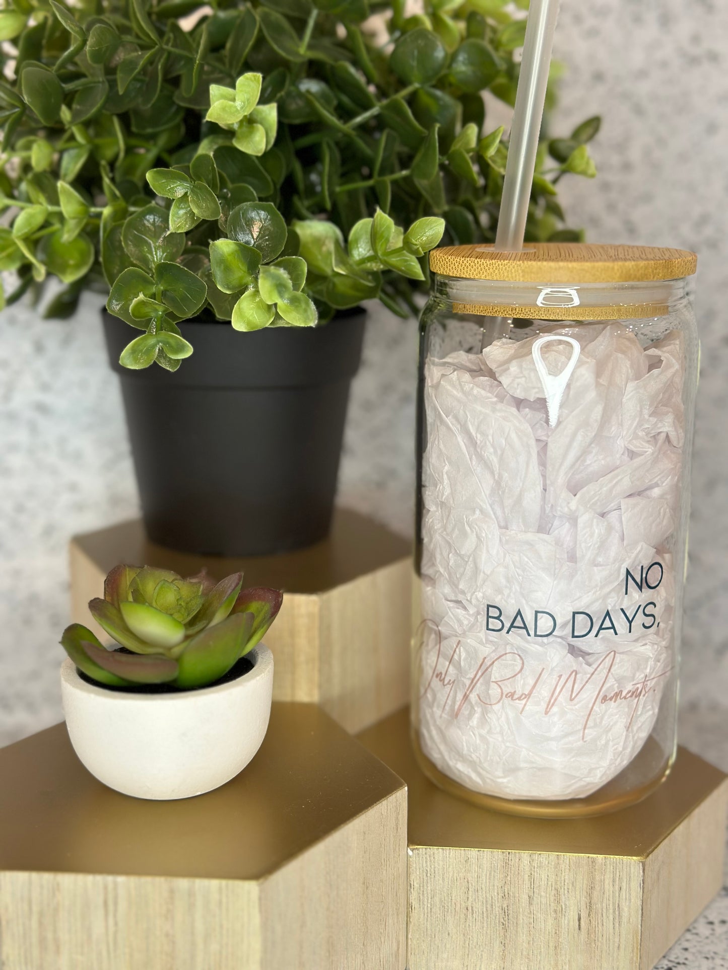 Glass Tumbler - "Living My Happy Life!"